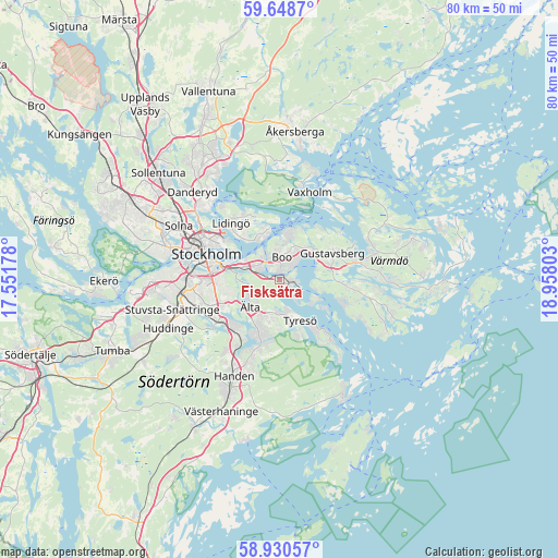 Fisksätra on map