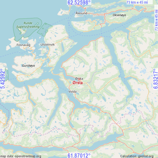 Ørsta on map