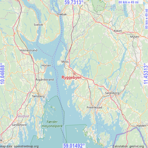 Ryggebyen on map