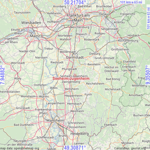 Seeheim-Jugenheim on map