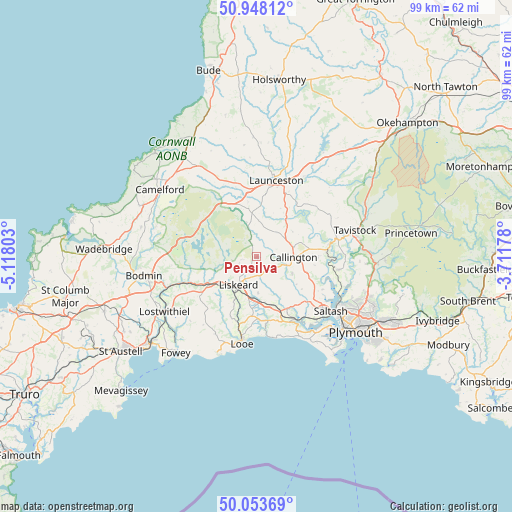 Pensilva on map