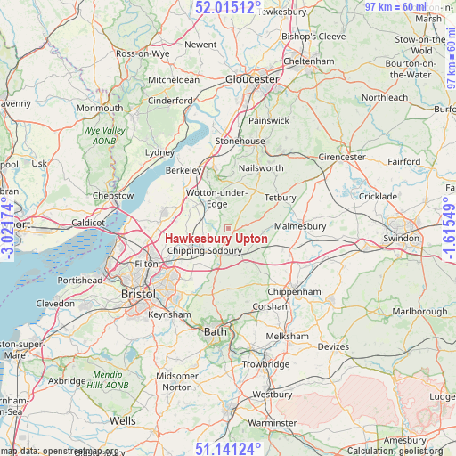 Hawkesbury Upton on map