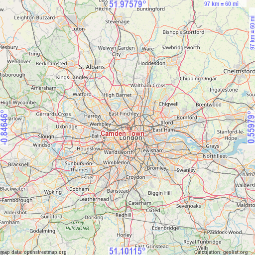 Camden Town on map