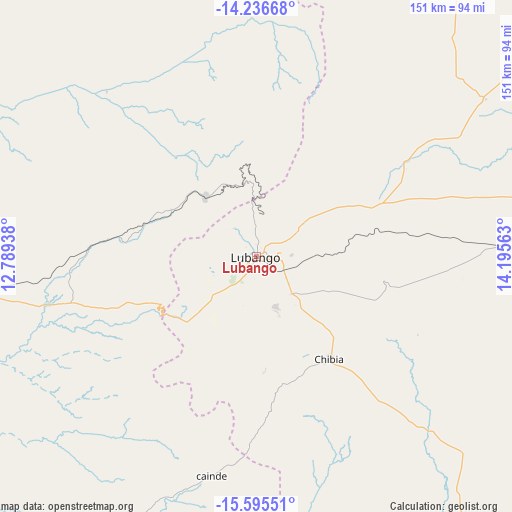 Lubango on map