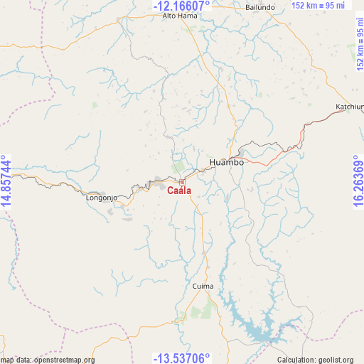 Caála on map