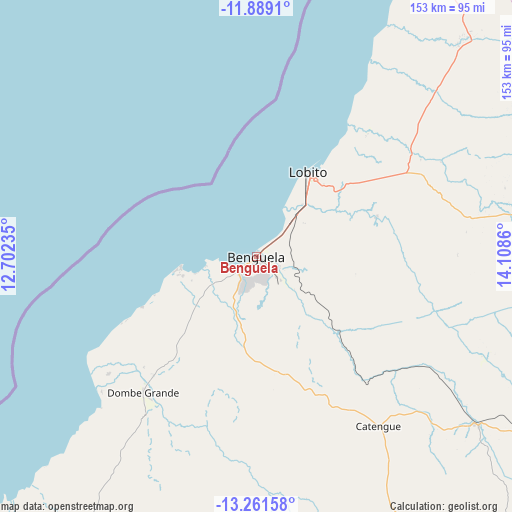 Benguela on map