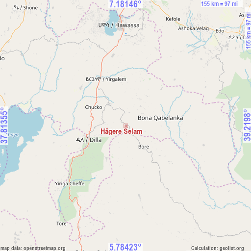 Hāgere Selam on map