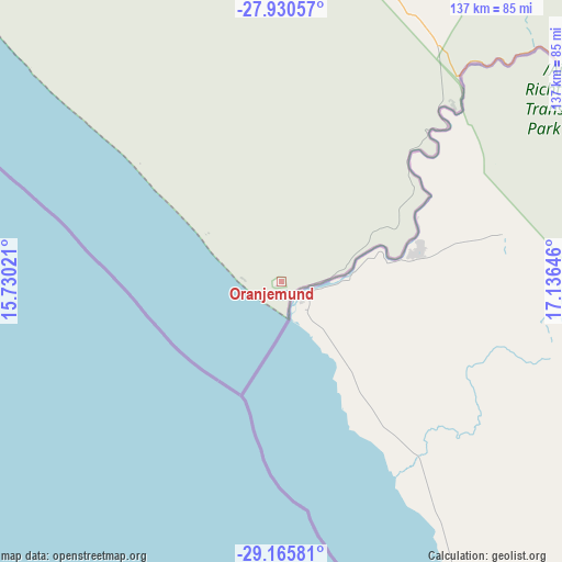 Oranjemund on map