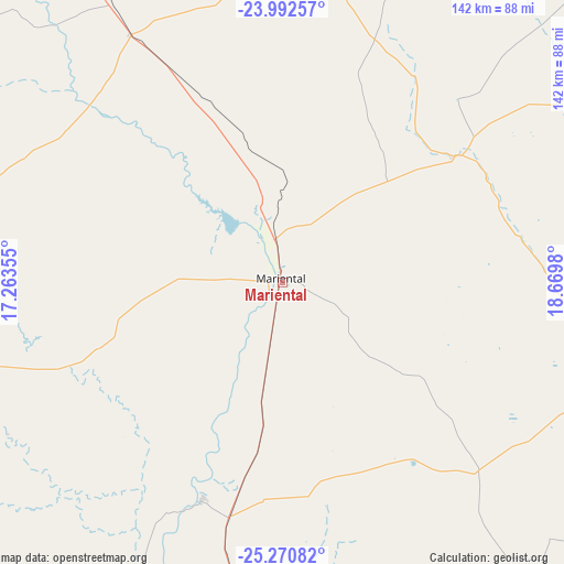 Mariental on map