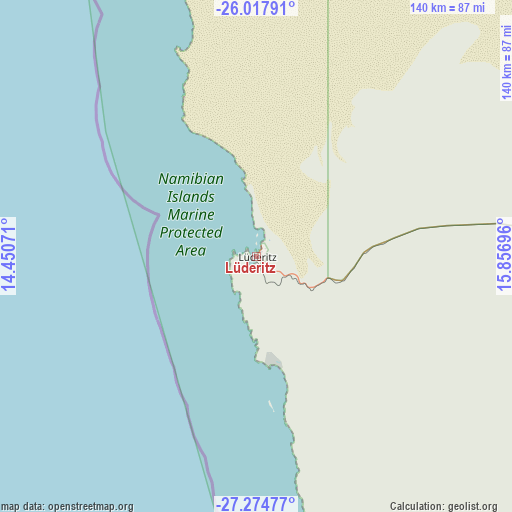 Lüderitz on map