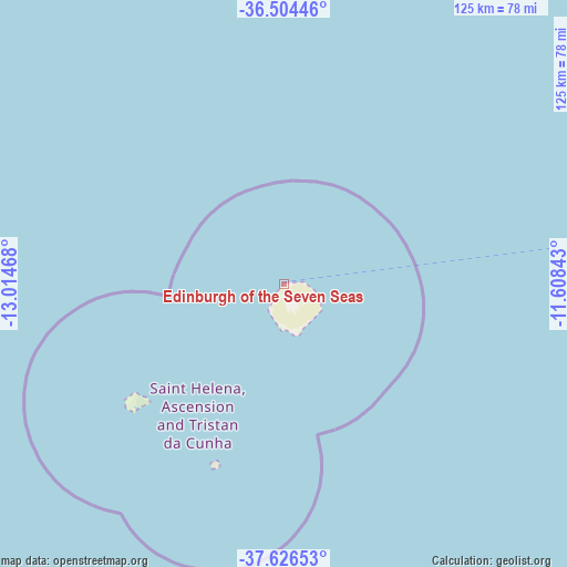 Edinburgh of the Seven Seas on map