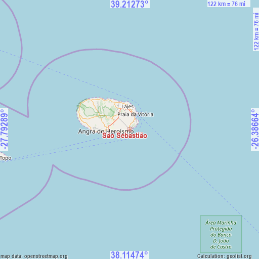 São Sebastião on map