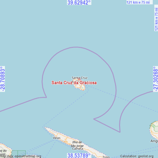 Santa Cruz da Graciosa on map