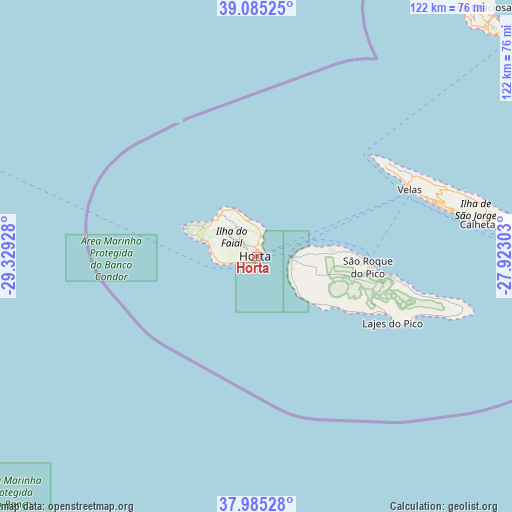 Horta on map
