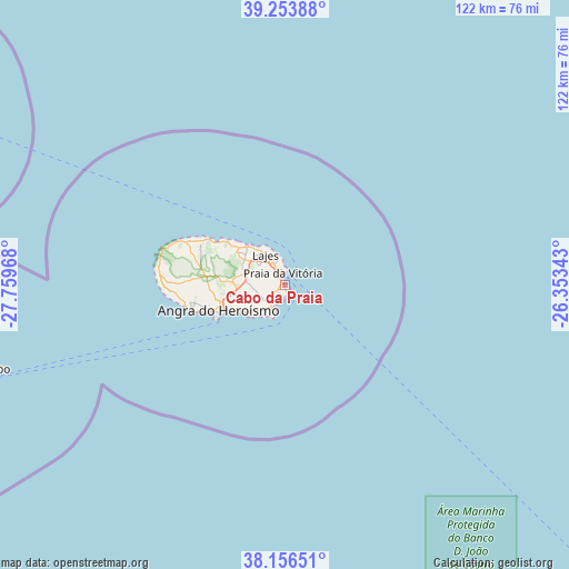 Cabo da Praia on map