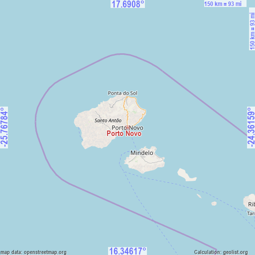 Porto Novo on map