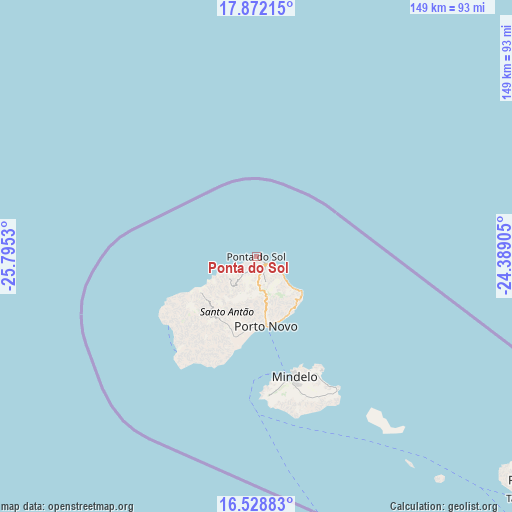 Ponta do Sol on map