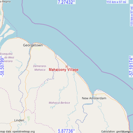 Mahaicony Village on map