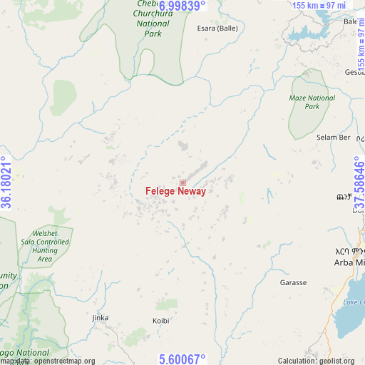 Felege Neway on map