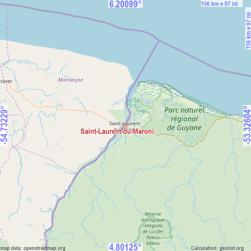 Saint-Laurent-du-Maroni on map