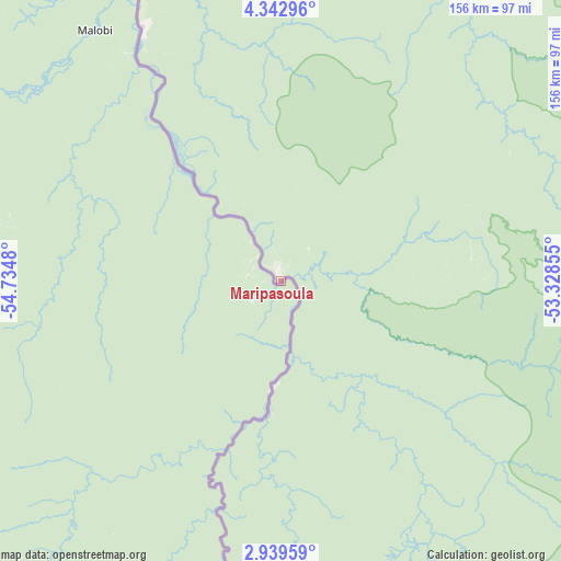 Maripasoula on map