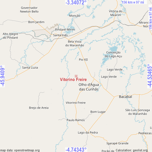 Vitorino Freire on map