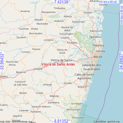 Vitória de Santo Antão on map