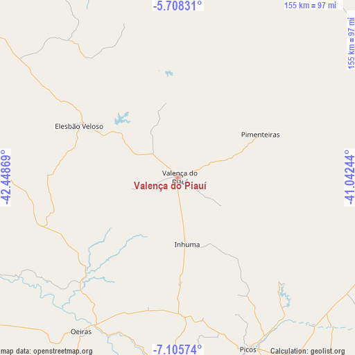 Valença do Piauí on map