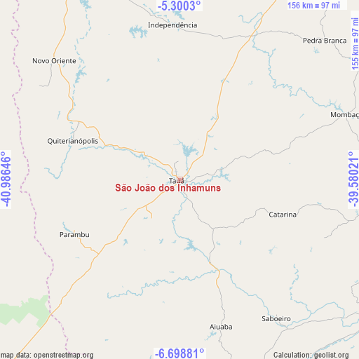 São João dos Inhamuns on map