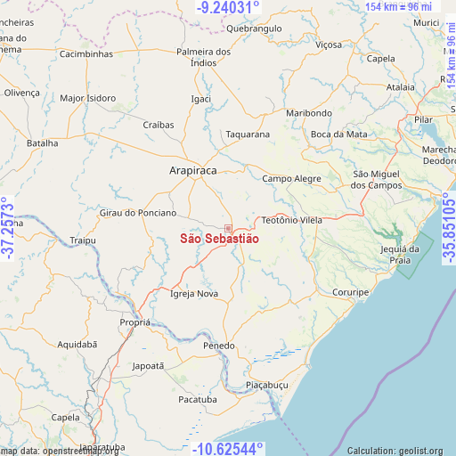 São Sebastião on map