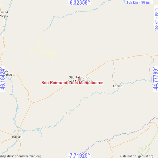 São Raimundo das Mangabeiras on map