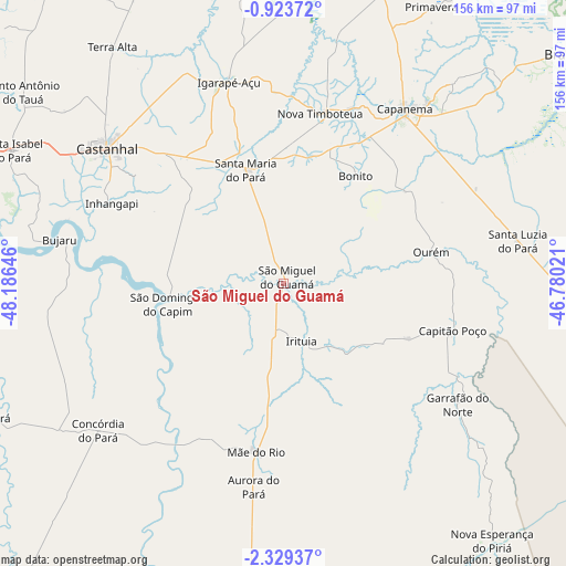 São Miguel do Guamá on map