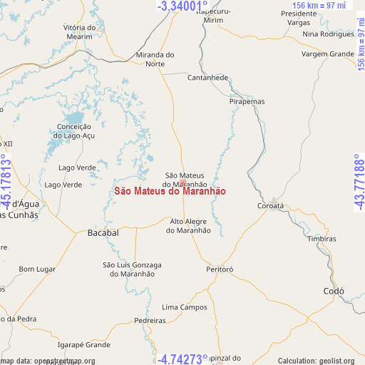 São Mateus do Maranhão on map