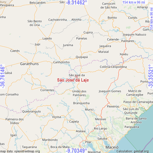 São José da Laje on map