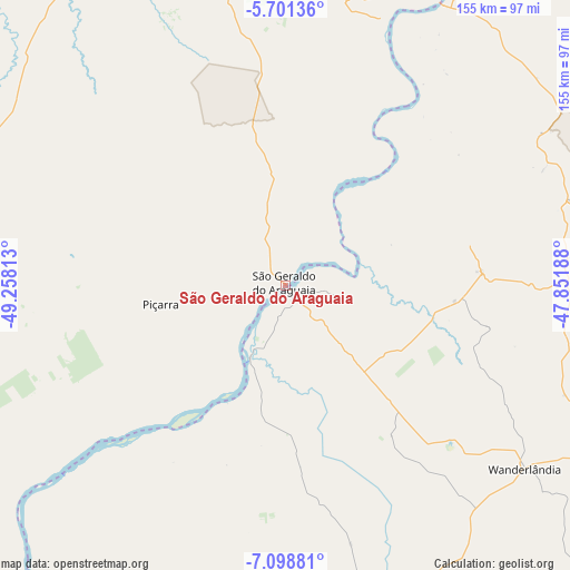 São Geraldo do Araguaia on map