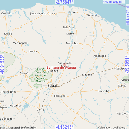 Santana do Acaraú on map