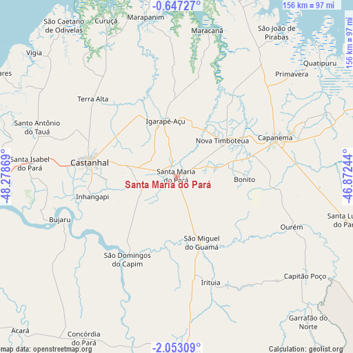 Santa Maria do Pará on map