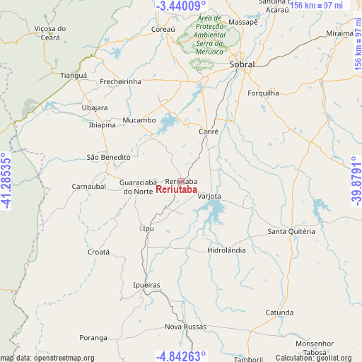 Reriutaba on map