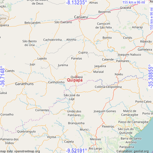 Quipapá on map