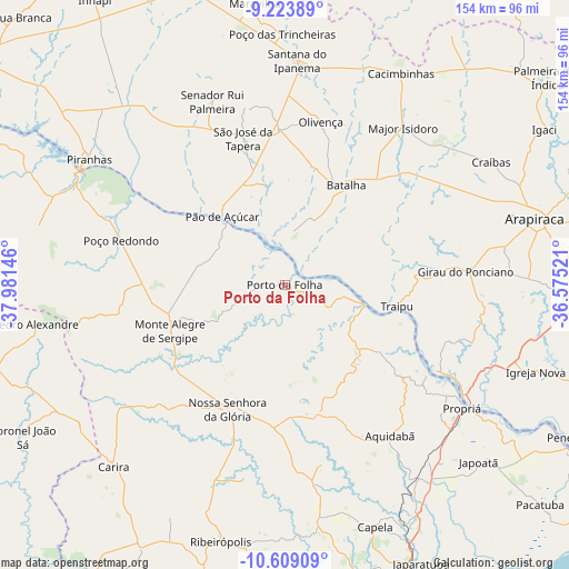 Porto da Folha on map