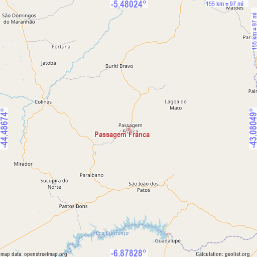 Passagem Franca on map