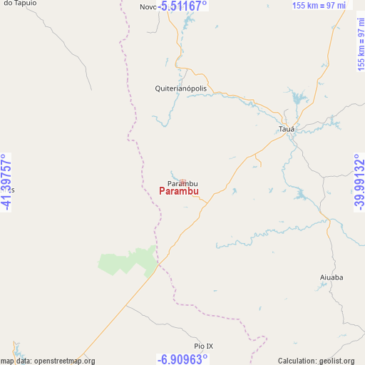 Parambu on map