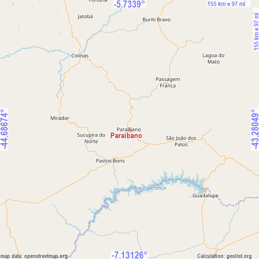 Paraibano on map