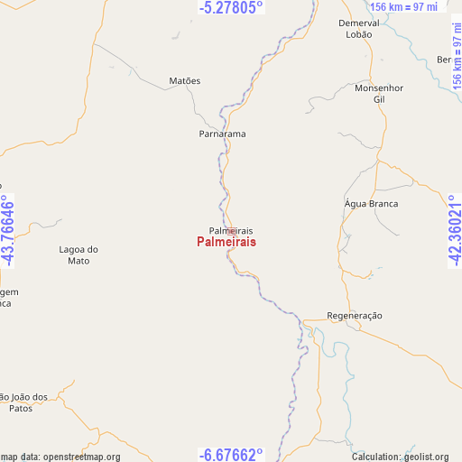 Palmeirais on map
