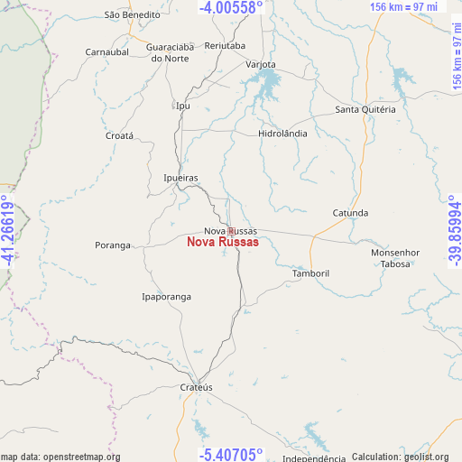 Nova Russas on map