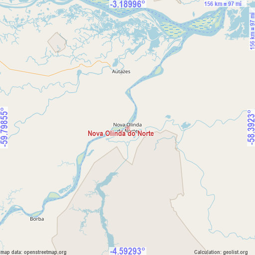 Nova Olinda do Norte on map