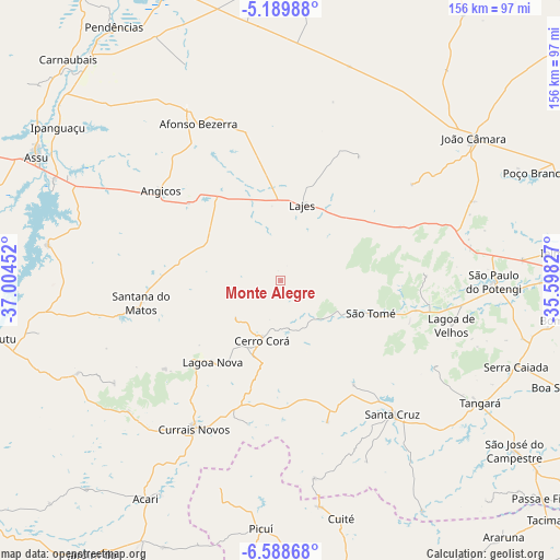 Monte Alegre on map
