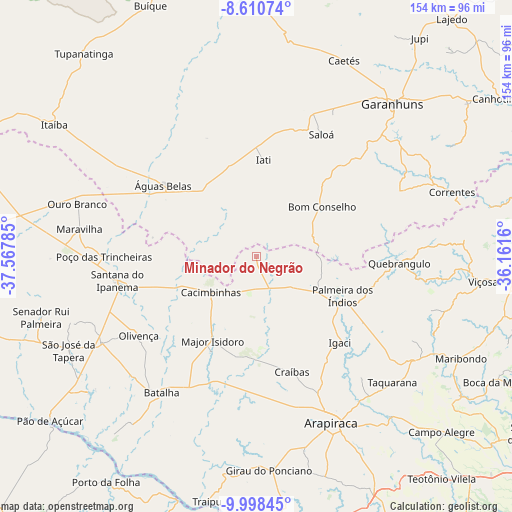 Minador do Negrão on map