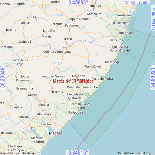 Matriz de Camaragibe on map
