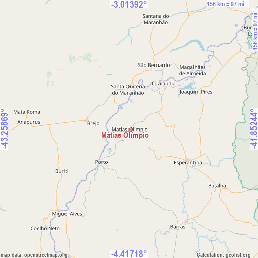 Matias Olímpio on map